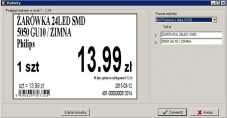 Window from the Market program with sample definitions of labels (label preview window)